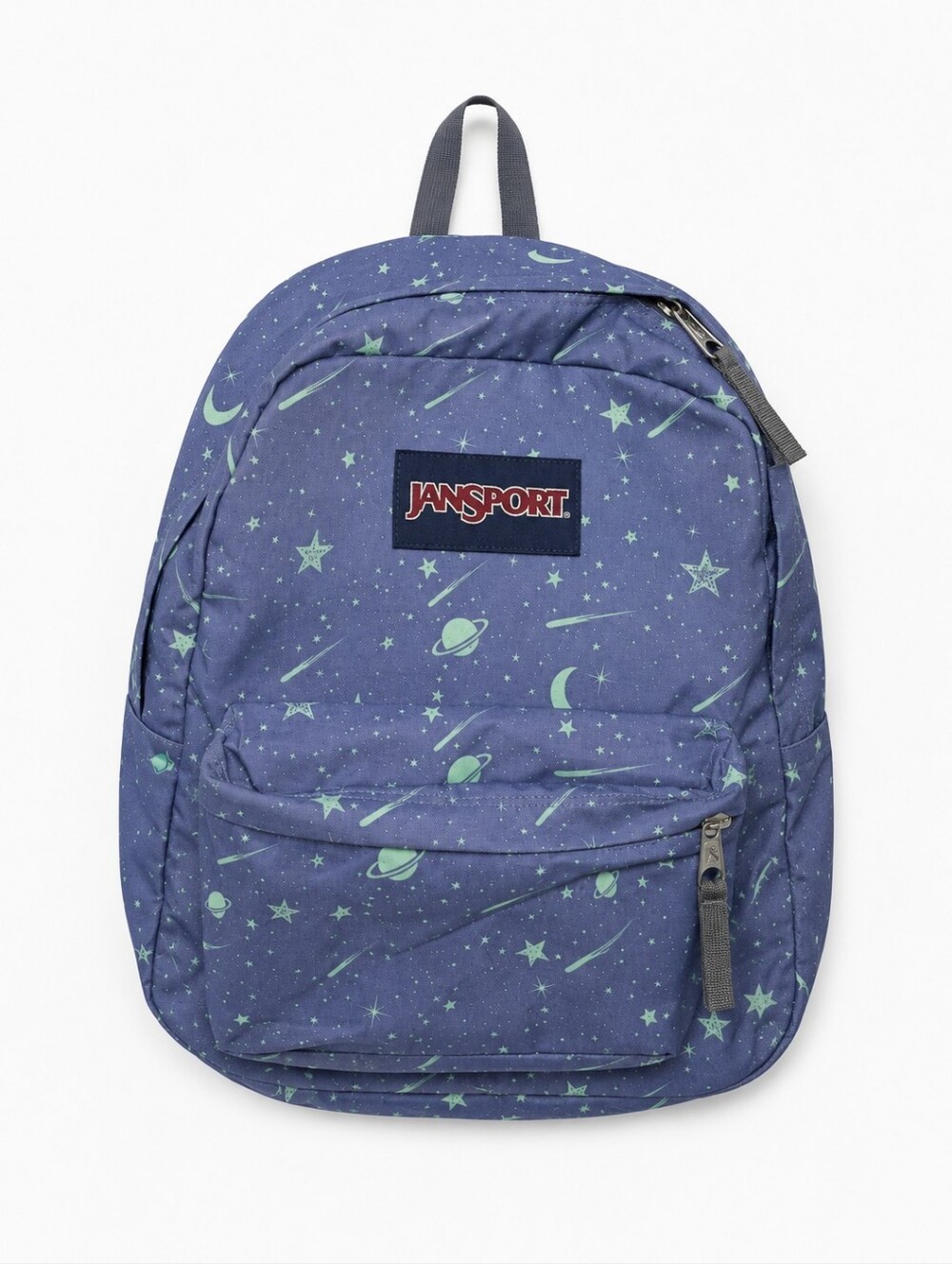 Jansport SuperBreak Purple Backpack with Mint Green Space Print